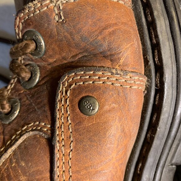 Vintage GBX Lug Sole Chunky Work Street Shoes Mens 11M Brown Leather - Picture 7 of 10